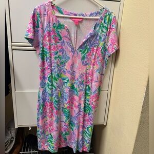 Lilly Pulitzer Disney Print Daisy / Minnie Pink and Blue Floral Dress